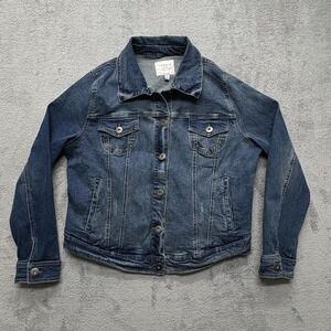 Torrid Denim Jacket‎ Womens 00 Blue Classic Trucker Stretch Casual Button Up